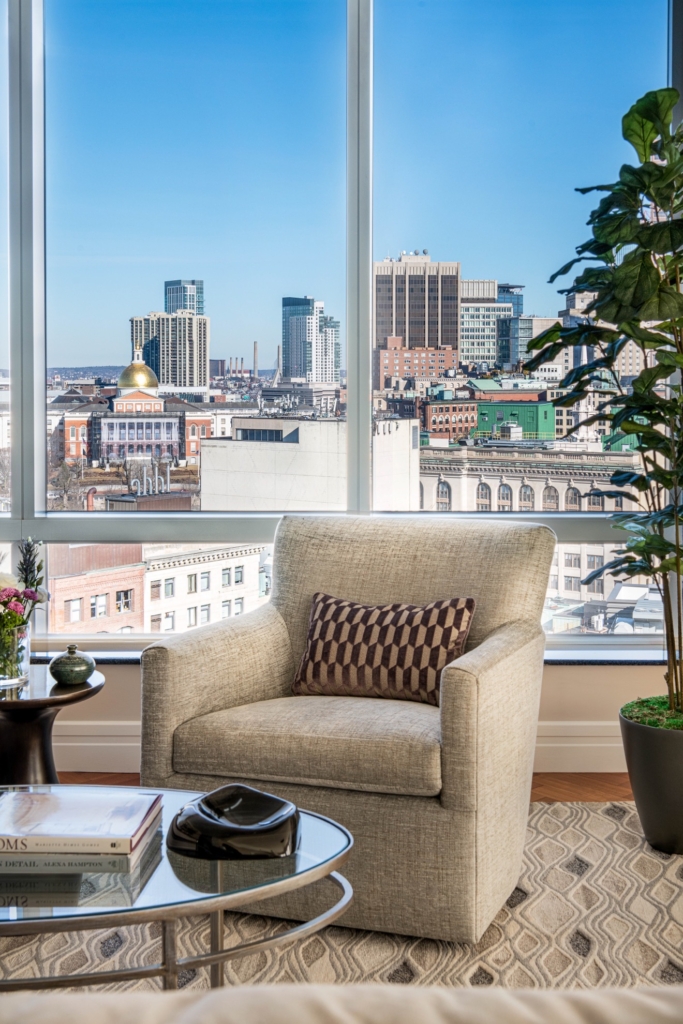 Modern interior design makeover in Belmont, MA