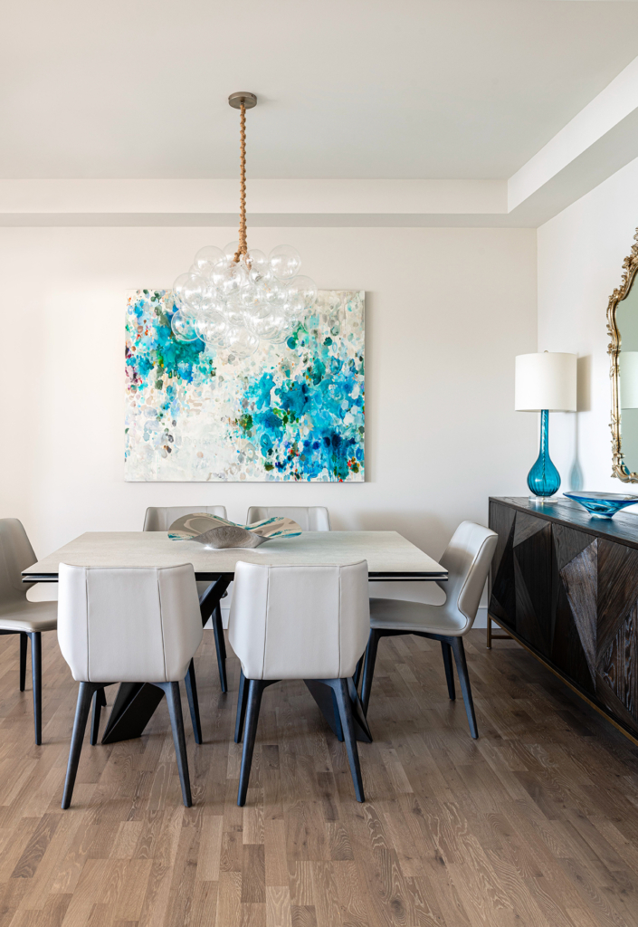 Bright interior design dining room in Holliston, MA