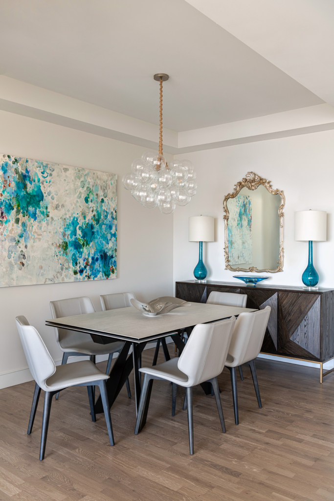 Bright interior dining room in Brookline, MA