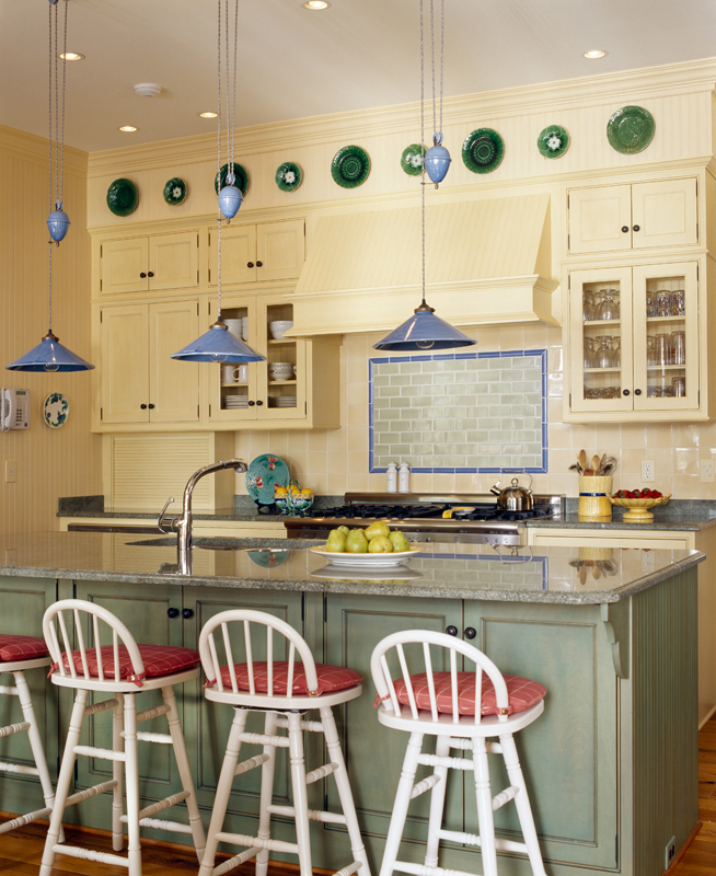 Bright interior design kitchen in Wellsley, MA