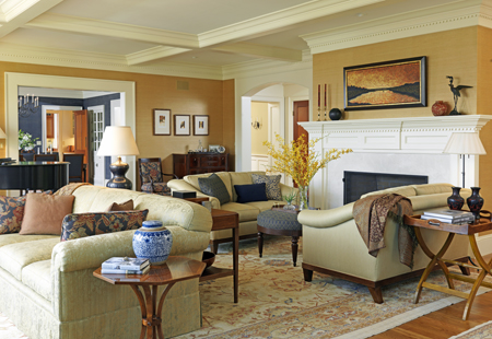 Traditional interior design living room in Sudbury, MA
