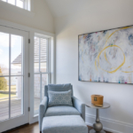 Vignette with chair, side table, artwork