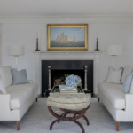 Sitting area by fireplace